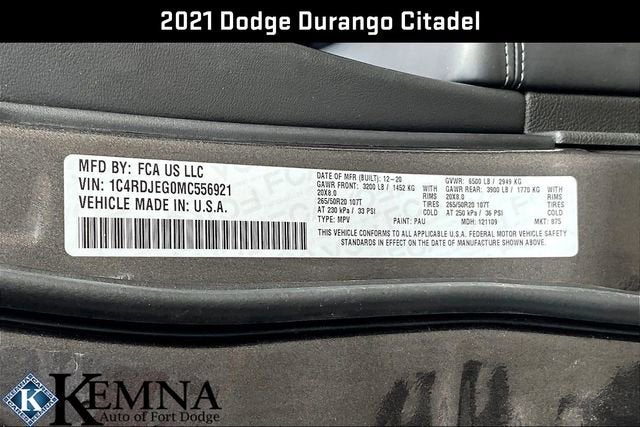 2021 Dodge Durango Citadel AWD