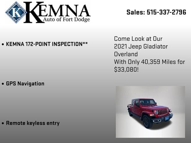 2021 Jeep Gladiator Overland 4x4