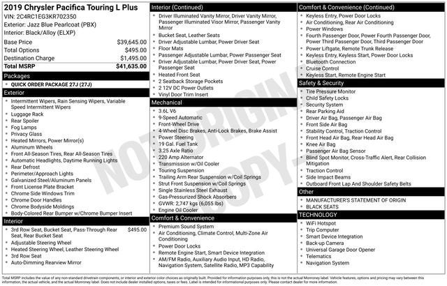 2019 Chrysler Pacifica Touring L Plus