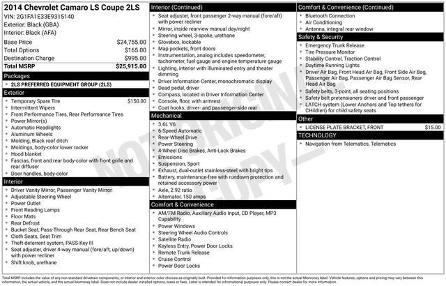 2014 Chevrolet Camaro LS