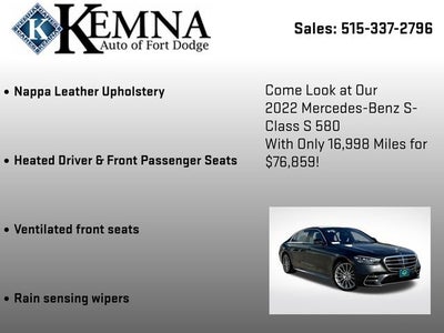 2022 Mercedes-Benz S-Class S 580