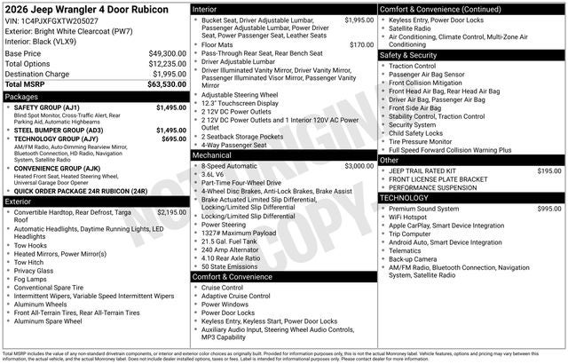 2026 Jeep Wrangler WRANGLER 4-DOOR RUBICON