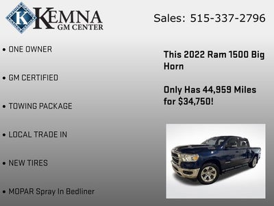 2022 RAM 1500 Big Horn Crew Cab 4x4 5'7' Box