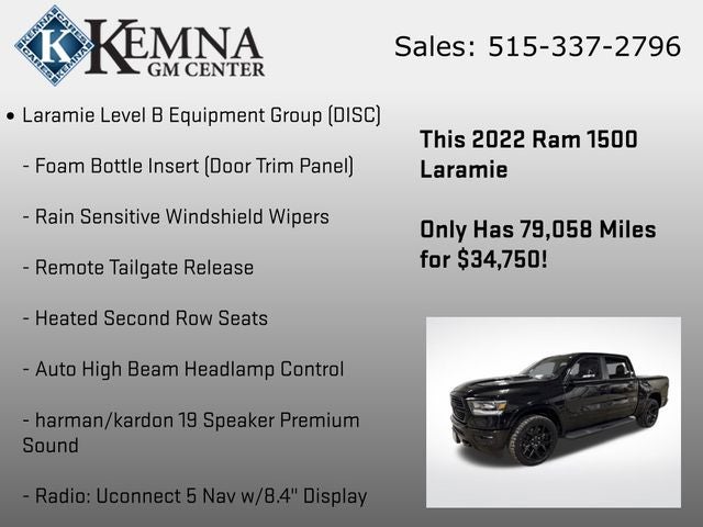 2022 RAM 1500 Laramie Crew Cab 4x4 5'7' Box