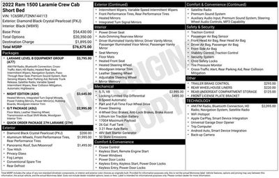 2022 RAM 1500 Laramie Crew Cab 4x4 5'7' Box