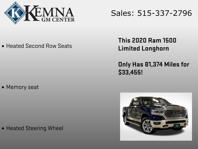 2020 RAM 1500 Laramie Longhorn Crew Cab 4x4 5'7' Box