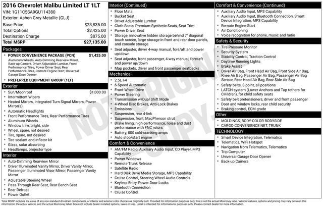 2016 Chevrolet Malibu Limited LT