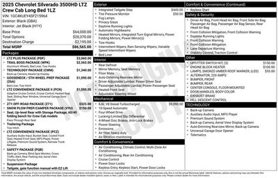 2025 Chevrolet Silverado 3500HD 4WD Crew Cab Long Bed LTZ