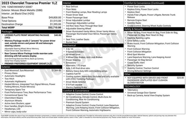 2023 Chevrolet Traverse AWD Premier