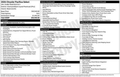 2026 Chrysler Pacifica PACIFICA SELECT