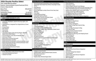 2026 Chrysler Pacifica PACIFICA SELECT AWD